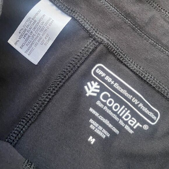 Coolibar Crop Pants Womens Medium Windley Beach Capris Lounge Black Pant UPF 50 - Picture 9 of 10